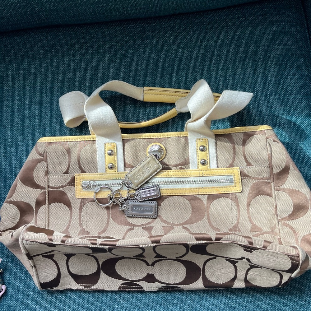 Coach Y2K Brown Signature Tote Bag